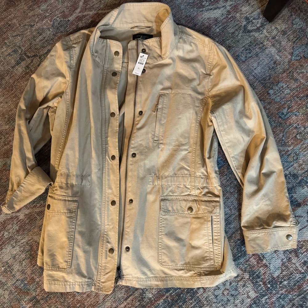 SOLD! NWT! Chicos Tan Utility Jacket